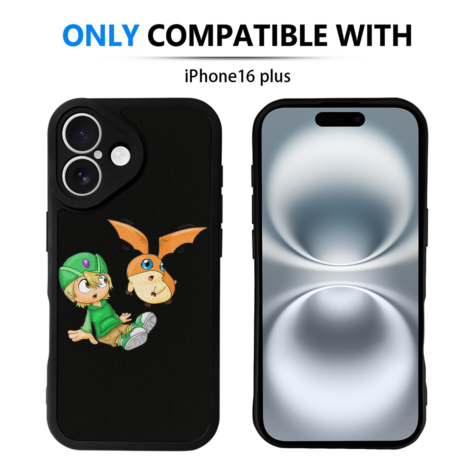 （画像用） Digimon デジタルモンスター/デジモン 【iPhone 16シリーズ対応】シリコンスマホケース（レザー調） 材質：シリコン